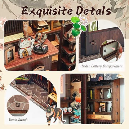 Book Nook Kit, Sakura Tea Pavilion 3D Wooden Puzzle DIY Gift - Image 5