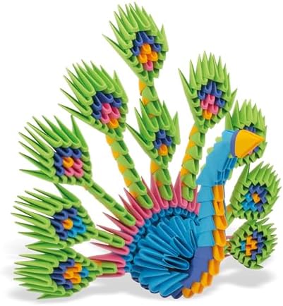 Creagami Peacock Origami Set - Large 3D Modular Paper Art Kit for Creative Exploration, Clear - Image 3
