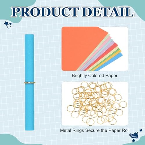 MECCANIXITY 100Pcs Message Paper Scrolls 7x14cm Lucky Wishing Blue - Image 3