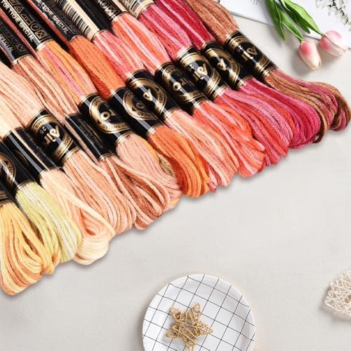 12 Skeins 105 Yards Cross Stitch Floss Colorful Embroidery Thread 6 Ply Variegated Friendship String Polyester Threads Bulk for Sewing Making Bracelets Clothes Stitching Decor Craft DIY - Image 3