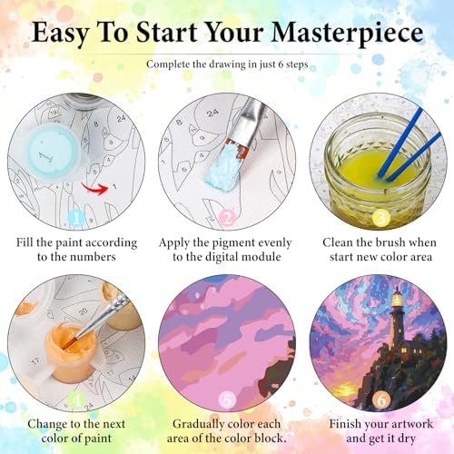 Dawnsphere Aurora Paint by Numbers Kit for Adults Without Frame 16x20 in - Image 6
