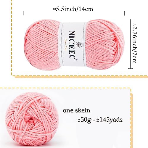 NICEEC 300g Soft Assorted Colors Yarn 100% Acrylic 870yds -Series 13 - Image 2