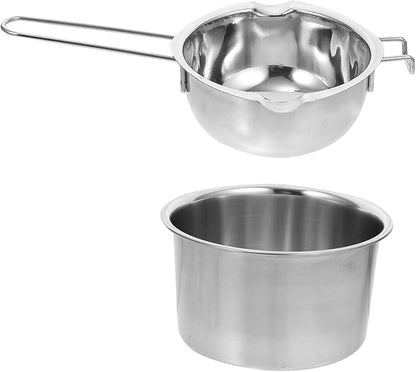 Sewroro Double Boiler Set - Stainless Steel Chocolate Melting Pot for Chocolate, Soap, Wax, Candle (600ml)