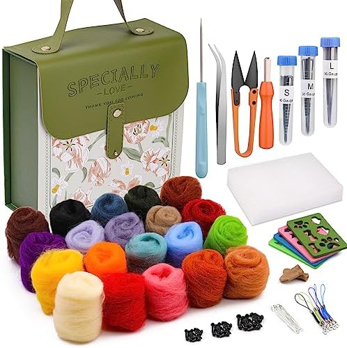Mayboos Needle Felting Kit, Wool Roving 20 Colors Set by Mayboos