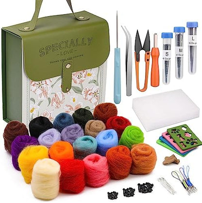 Mayboos Needle Felting Kit, Wool Roving 20 Colors Set by Mayboos