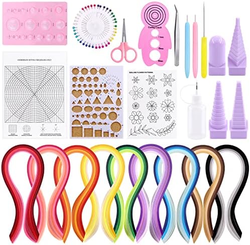 Tanstic 64Pcs Paper Quilling Kits, 45 Colors 900 Strips Paper Quilling Tools and Supplies for Beginners Perfect DIY Handcraft Quilling Set by Tanstic