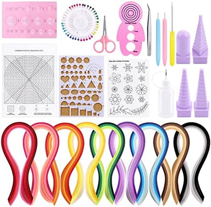 Tanstic 64Pcs Paper Quilling Kits, 45 Colors 900 Strips Paper Quilling Tools and Supplies for Beginners Perfect DIY Handcraft Quilling Set by Tanstic