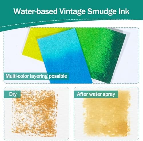 CraftyManor Mini Smudge Ink Pads for Stamps, Water Based Halo Dye Stamp Pad for Scrapbooking, DIY Craft Scrapbook Supplies for Adults (8 Colors) - Image 4