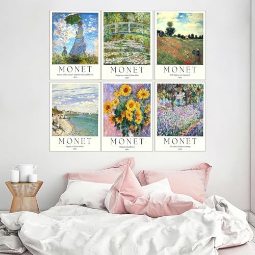 6 Pack Monet Paint by Numbers Kit for Adults Beginner (Without Frame) - Image 3