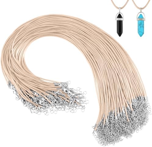Tudomro 100 Waxed Leather Necklace Cord with Clasp,Khaki,20 Inch by Tudomro