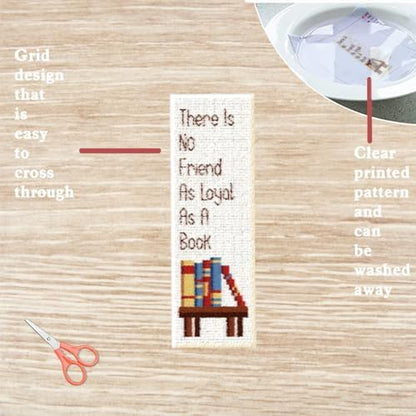 FREEBLOSS 6 Set Cross Stitch Bookmark Kit Books Pattern 6 * 20CM - Image 3