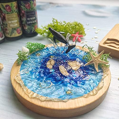 Wood Coaster Set Epoxy Resin Casting Craft Kit River Edge 5-count - Image 5