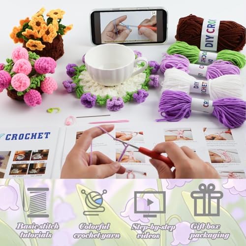 Yarniss Lily of the Valley Coaster Crochet Kit Beginner w/Video Guide - Image 6
