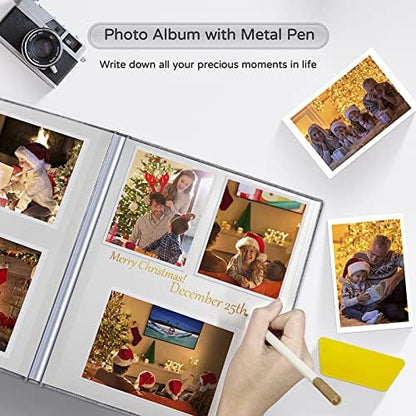 Popotop Large Photo Album Self Adhesive 4x6 5x7 8x10 Scrapbook Album DIY Picture Book,Gifts for Mom,Family Baby and Wedding,with Metal Pen and Plastic Board - Image 5