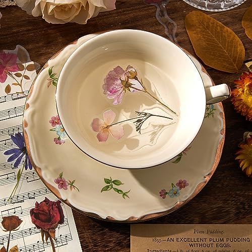 emmoolife Pressed Flower Stickers Set (380 PCS) Dried Flowers Themed Resin Sticker Decals Floral Botanical Journaling Stickers for Scrapbook Supplies Bullet Junk Journal Bottles Planner Laptops - Image 6
