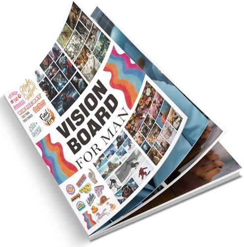 EggSun Vision Board Supplies with 1200+ Images & Quotes Collage Magazine Book, Wall Clip Art Scrapbook Journal Kit for Vision Board Making Beginners Women Men Teen Boy Girls Coquette Room Decors (Men) by EggSun