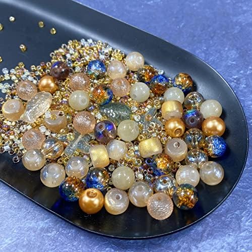 Assorted Glass Resin Beads Multi Size Colors Smooth Cracked Gravel Millet Spacer Beads for Bracelets Necklace Earring DIY Jewelry Making Craft(Scented Tea Series) - Image 4