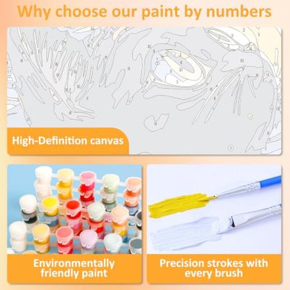 Mandun Poker Paint by Numbers Kit for Adults, 3 Pack, 7.8x11.8 inch - Image 5