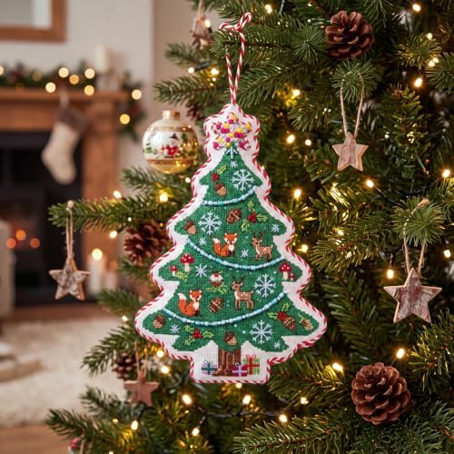 Rivvlive 26 Pcs Christmas Tree 18 Mesh Needlepoint Canvas Kit Beginner - Image 5