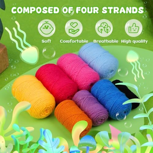 KyeeaDIY Crochet Kit for Beginners, Crochet Starter Kits, Animal Knitting Crocheting Kits with Step-by-Step Video Tutorials, Complete Crochet Kit for Adults Decoration (Jellyfish) - Image 5