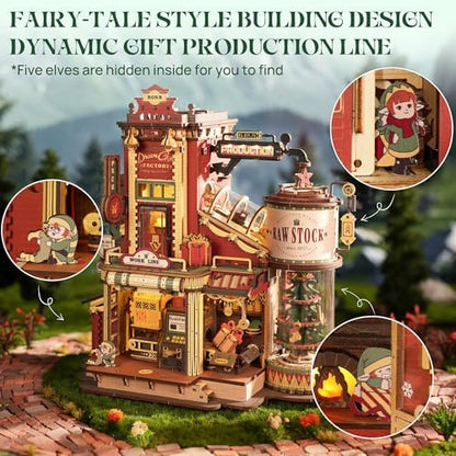 ROKR 3D Puzzle for Adults Christmas Dream Gift Factory DIY Miniature House - Image 3