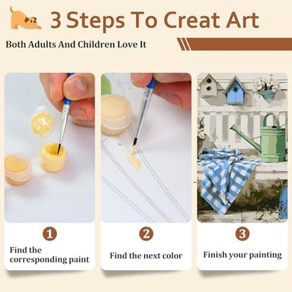Reivworl Farm Paint by Numbers for Adults Beginner, Farm Paint by Numbers Kits for Adults, Painting by Number Kits for Gifts and Wall Decor 16x20Inch - Image 7