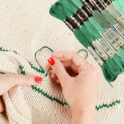 12 Skeins 105 Yards Green Embroidery Thread Floss for Hand Sewing - Image 7