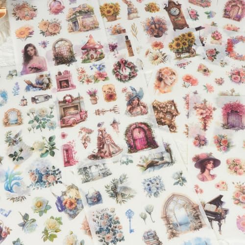 Large 24 Sheets Pre-Cut Scrapbook Sticker Book for Junk Journal Supplies, Washi Journal Stickers for Journaling, Collage Materials, Scrapbooking, Planner, Bujo, Arts Craft - Image 6