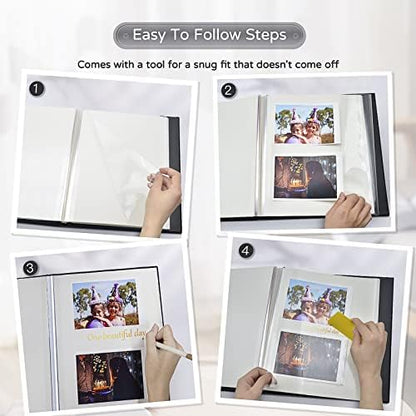 Popotop Large Photo Album Self Adhesive 4x6 5x7 8x10 Scrapbook Album DIY Picture Book,Gifts for Mom,Family Baby and Wedding,with Metal Pen and Plastic Board - Image 4