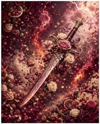Bozfoxa Paint by Numbers Kit for Adults Beginner Retro Rose Sword by Unknown
