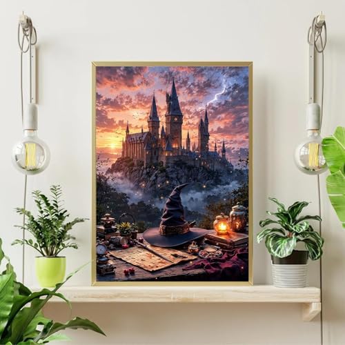 Castle Paint by Numbers Kit for Adults Framed Canvas 16X20in, Frameworkless - Image 5