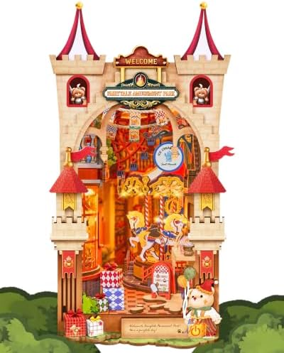 Rolife DIY Book Nook Kits for Adults- Fairytale Amusement Park- 3D Wooden Puzzle Booknook for Bookshelf Decor, Creative DIY Miniature Dollhouse Kits, DIY Crafts/Gifts for Adults, Teens & Book Lovers by Rolife