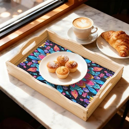 DOTSOPS Mandala Diamond Painting Wooden Serving Tray with Handle for Adults - Image 6