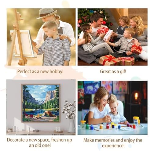 Artunion Framed Paint by Numbers Kit for Adults Beginners & Kids Ages 8-12,Camping National Parks Paint by Number with Frame,Landscape Paint by Numbers Kit on Canvas 10 * 10 Inch Without Easel - Image 7