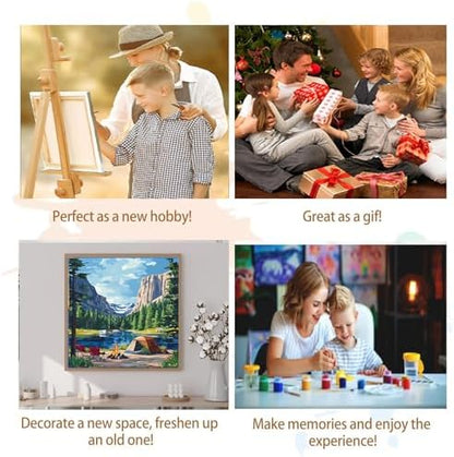 Artunion Framed Paint by Numbers Kit for Adults Beginners & Kids Ages 8-12,Camping National Parks Paint by Number with Frame,Landscape Paint by Numbers Kit on Canvas 10 * 10 Inch Without Easel - Image 7