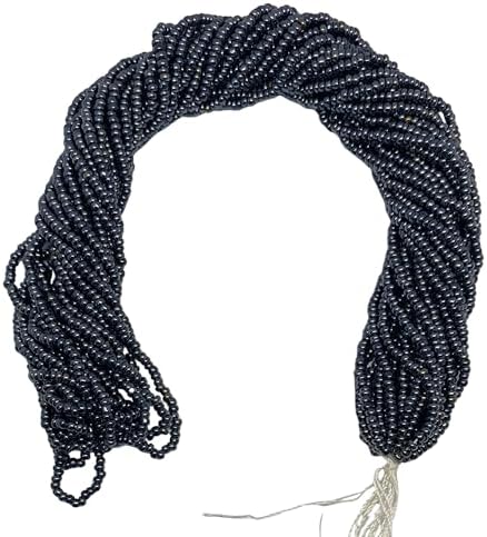 11/0 Glass Seed Beads, 12 String Hanks, Small Craft Beads, 2 mm (Smoked) by Unknown