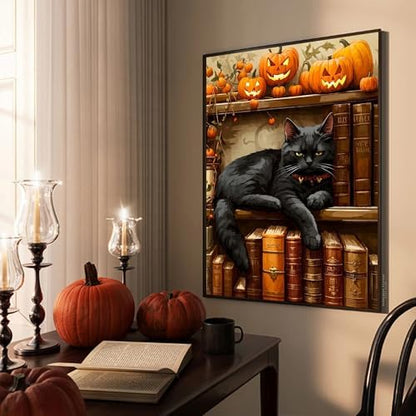 cupmod Cat Paint by Numbers Kit for Adults,Halloween Adults Paint by Numbers Kit,Pumpkin Number Painting,Watercolor Oil Painting by Number for Home Wall Decor 16x20inch - Image 4