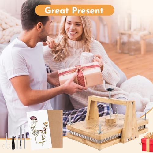NIUGRECF 1Set Large Wooden Flower Press Kit - Even Pressure Flowers Pressed DIY Arts Set for Making Dried Flower/Plant（11in*7in） - Image 7