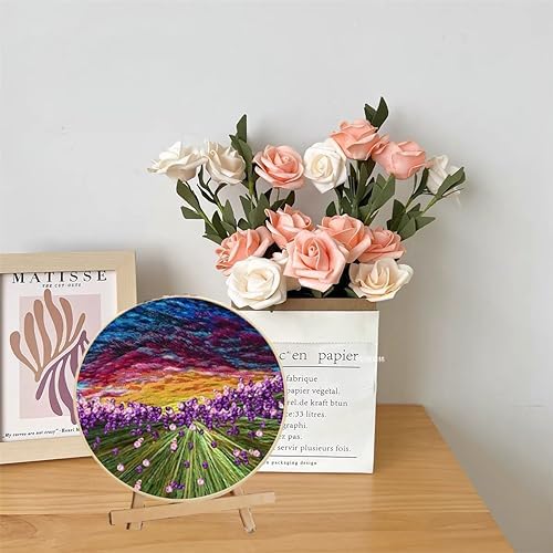 JRYYR Friendship Gifts Beginner Embroidery kit for Adults,Embroidery Kits for Beginners DIY Cross Stitch with Patterns and Instructions (Purple Lavender) - Image 3
