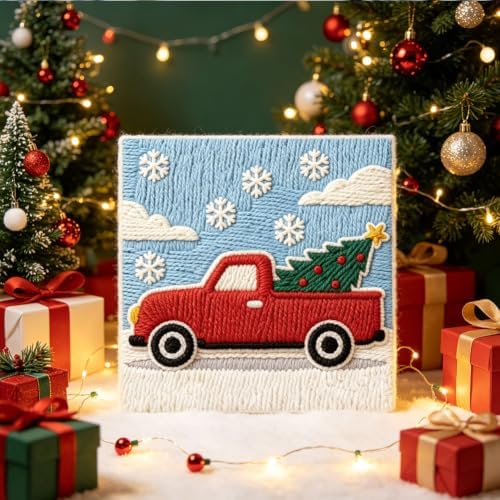 BEUNITONE Punch Needle Kit for Beginners Adults - Christmas Truck Design - Image 5