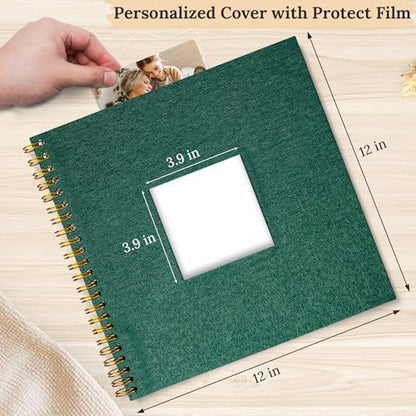 12"x12" Scrapbook Photo Album Linen Cover 40 Sheets 80 Pages White Paper - Image 2