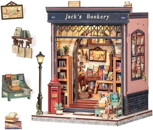 CUTEBEE Book Nook Kit, DIY Miniature House Dollhouse Kit for Adults by CUTEBEE