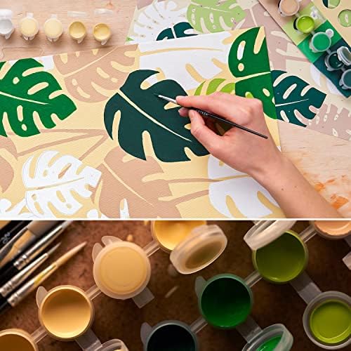 ARTEZA Monstera Paint by Numbers for Adults, 12 x 16 in, 21-Piece Kit - Image 6