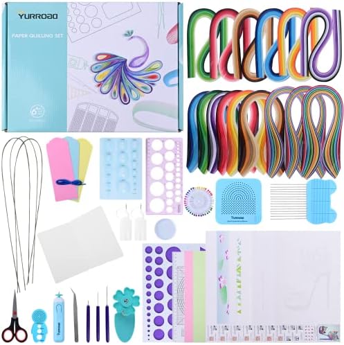 Complete Paper Quilling Kit with 1860 Strips, Electric Pen and Tools by YURROAD