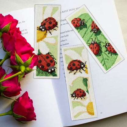 ORIGACH 6 Set Ladybug Cross Stitch Bookmark Kit for Beginner - Image 5
