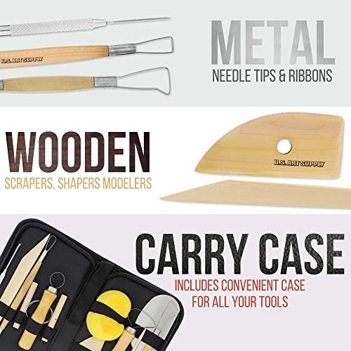 U.S. Art Supply Pottery & Clay Tools Set (12-Piece) - Image 3
