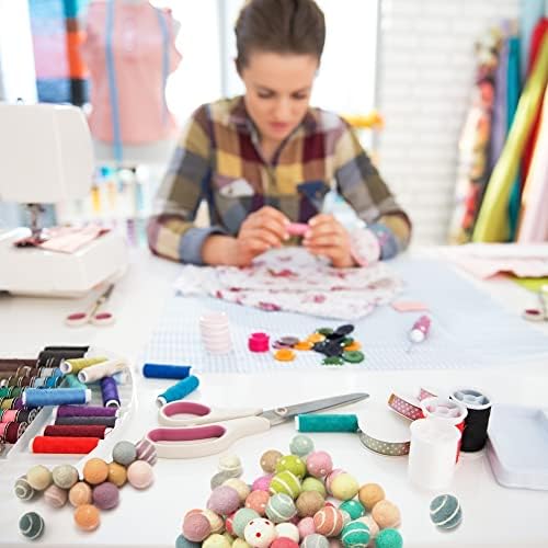 Glaciart One Felt Pom Poms, Wool Felt Balls with Swirls & Dots (90 Pieces) 2 cm – 0.8 Inch, Handmade Felted 30 Color Pastel Bulk Small Puff for Felting and Garland - Image 3