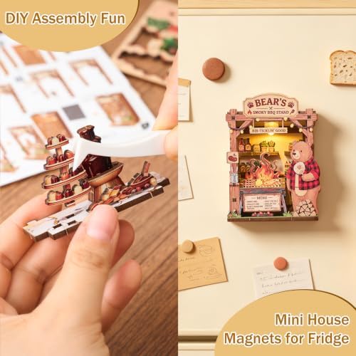 3D Puzzle DIY Fridge Magnet Kit - LED Miniature Market Stand,Sheep Veggies - Image 4