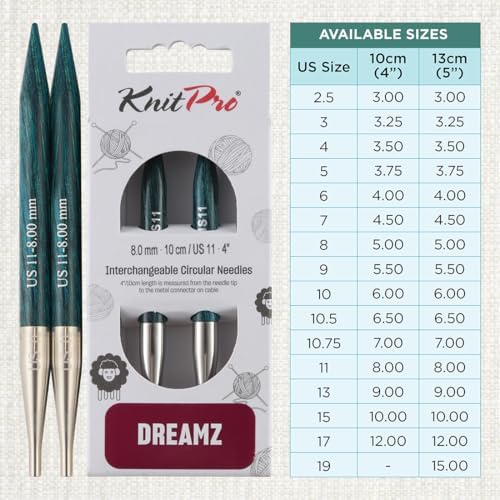 KnitPro Dreamz Interchangeable Circular Needles 4" (10cm) | US Size 11 (8mm) - Image 4