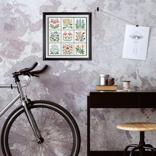 FREEBLOSS 11CT Cross Stitch Kit Stamped Cross Stitch Craft Kit with Stitching Guide for Beginners Floral Folk Pattern Embroidery Set Crossstitch Wall Hanging Set 17x17inch - Image 7